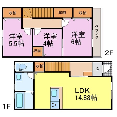 リーブルファインかじま台の物件間取画像